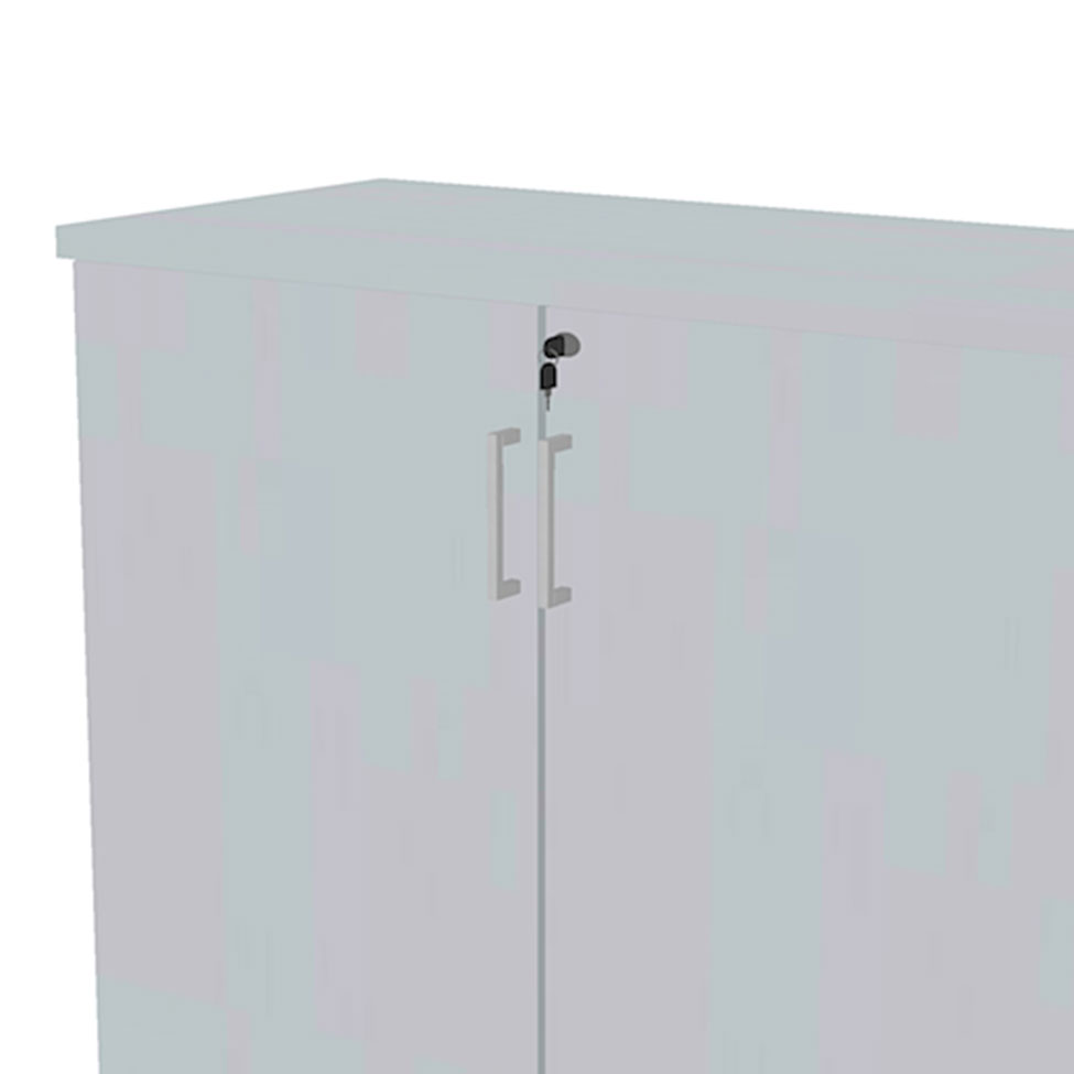 Armário de Escritório KitCubos 2 PT Cinza Cristal 75 cm