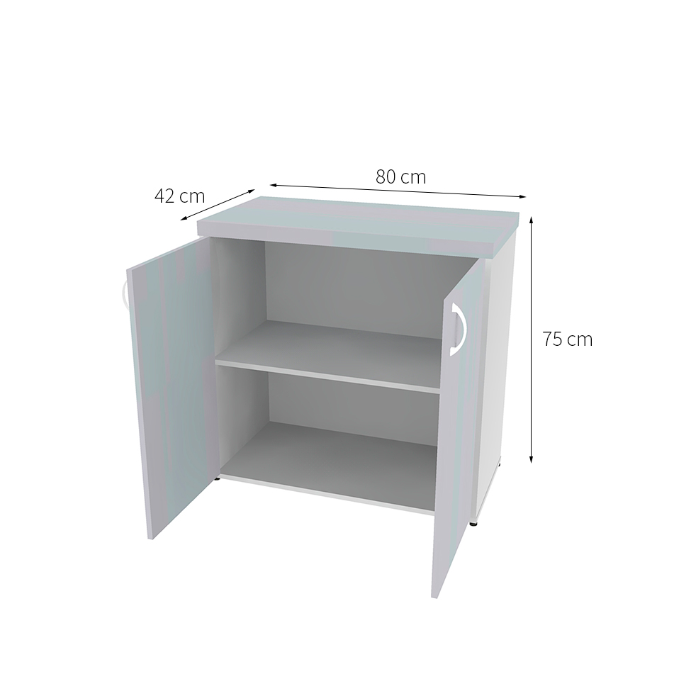 Armário de Escritório Natus 2 PT Branco e Cinza