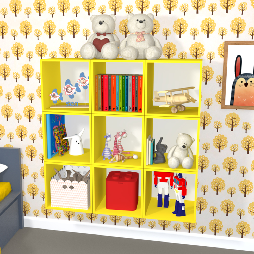 Nicho Quadrado Cubo III Amarelo