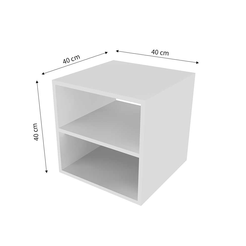 Nicho Quadrado com Prateleira Cubo II Branco