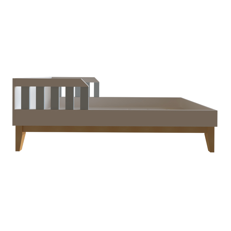 Cama Infantil Milou Branca e Cinza Cristal