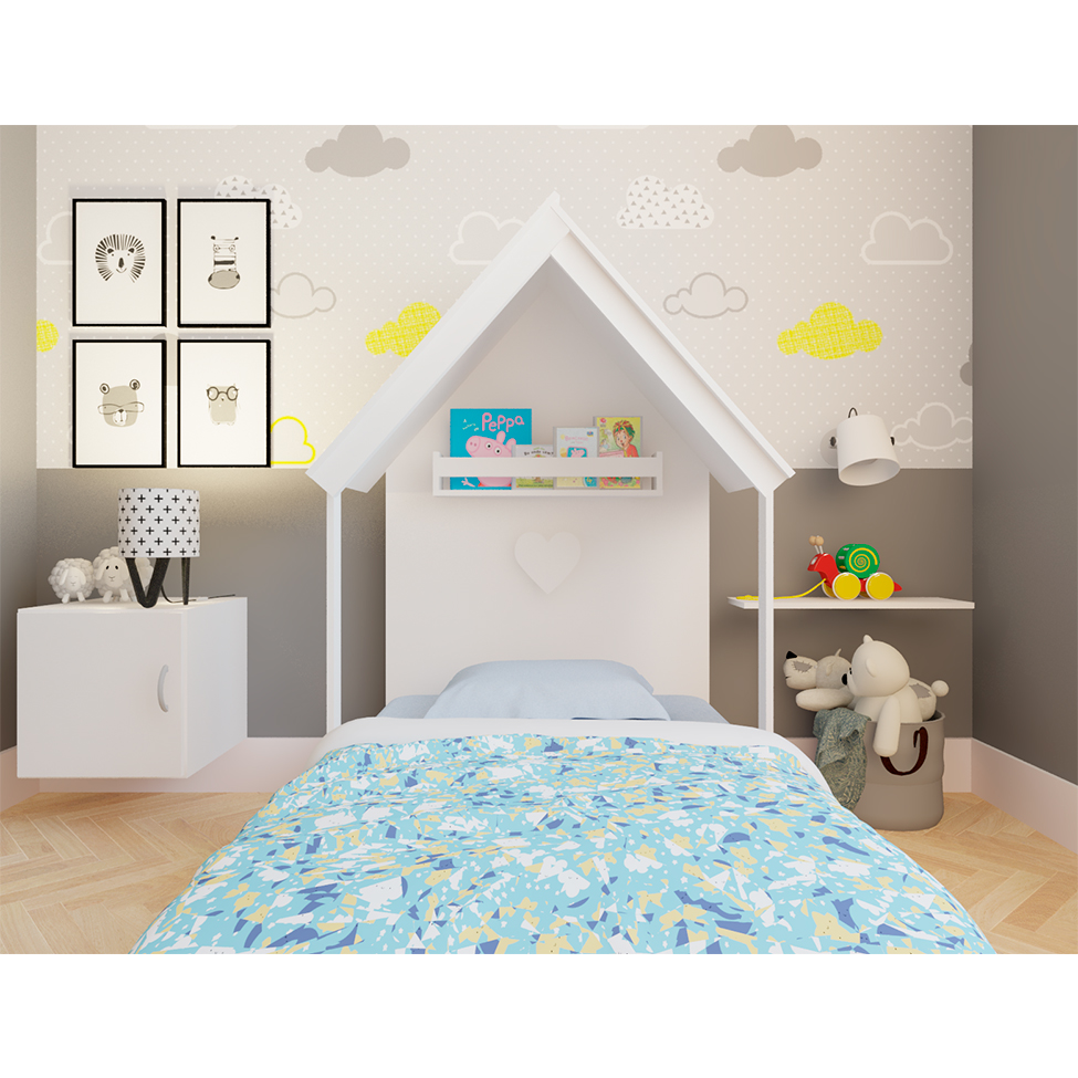 Cama Infantil Montessoriana Casinha Helena Branca