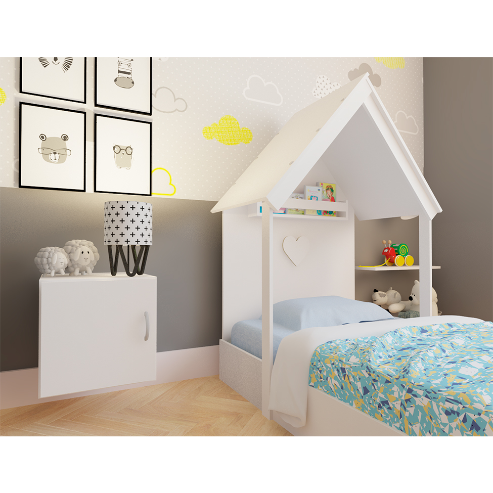 Cama Infantil Montessoriana Casinha Helena Branca