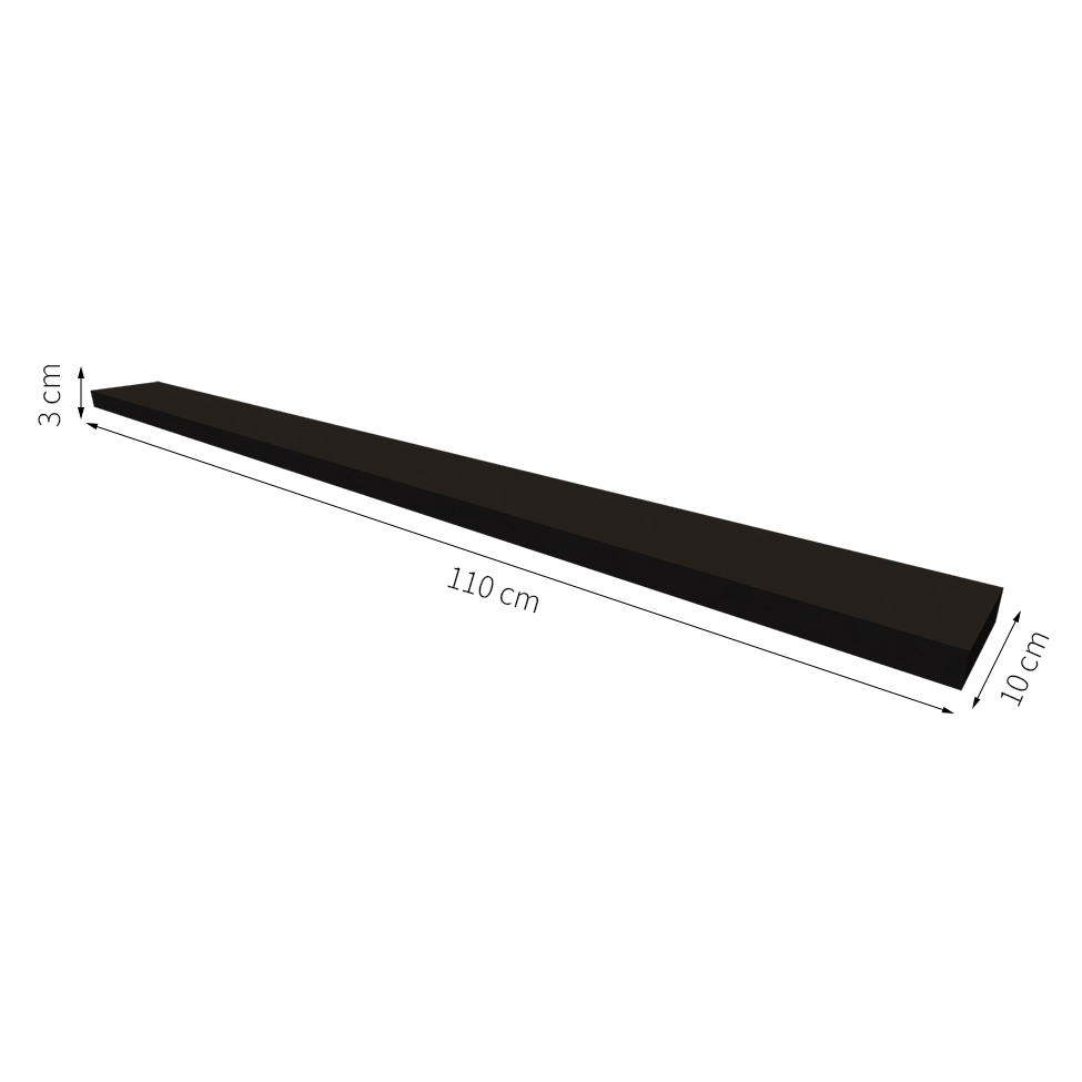 Conjunto com 3 Prateleiras Ardo Preto 110 cm