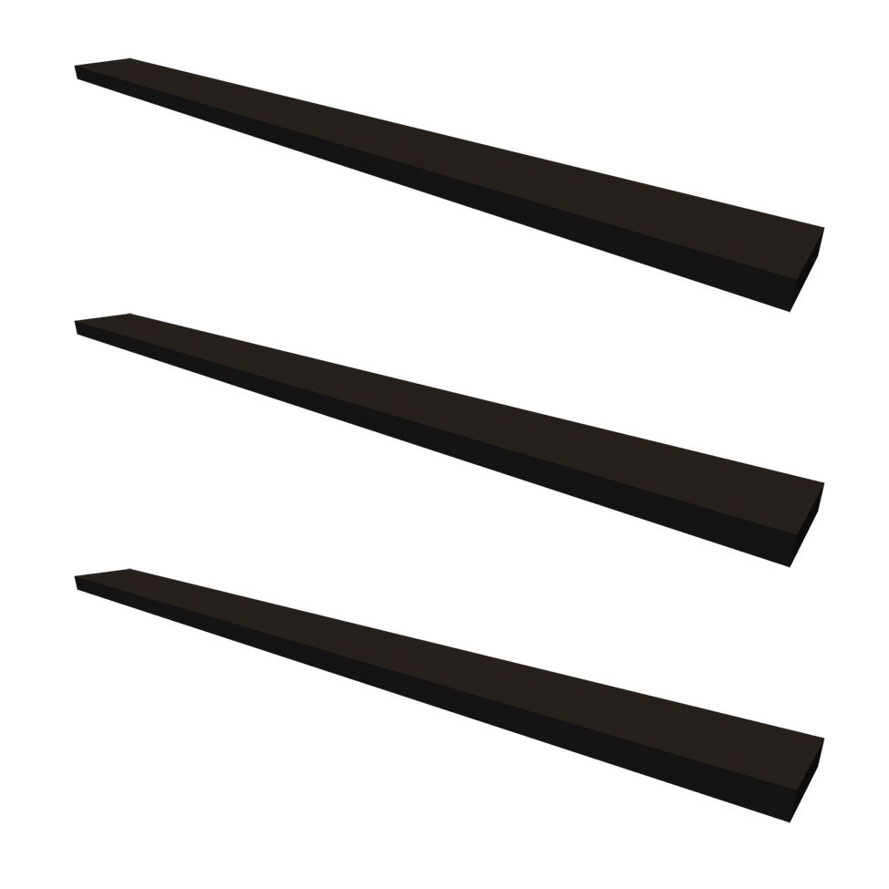 Conjunto com 3 Prateleiras Ardo Preto 110 cm
