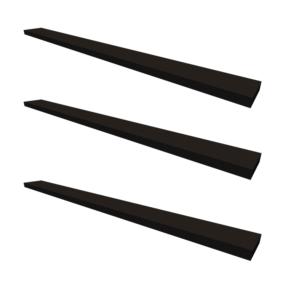 Conjunto com 3 Prateleiras Ardo Preto 90 cm