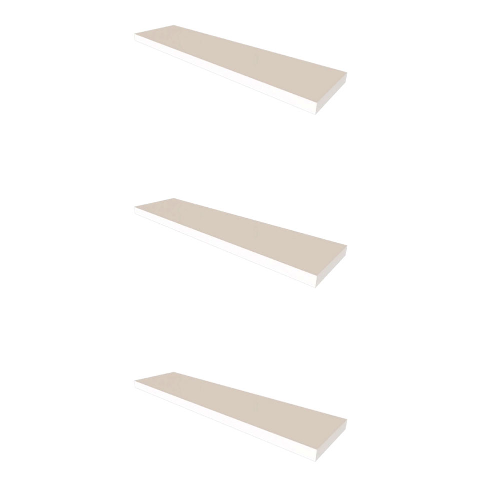 Conjunto com 3 Prateleiras Deven Branco 30 cm