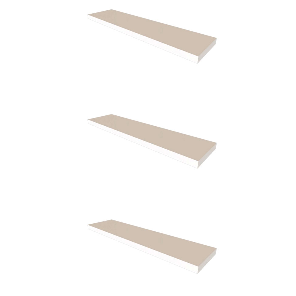 Conjunto com 3 Prateleiras Deven Branco 40 cm