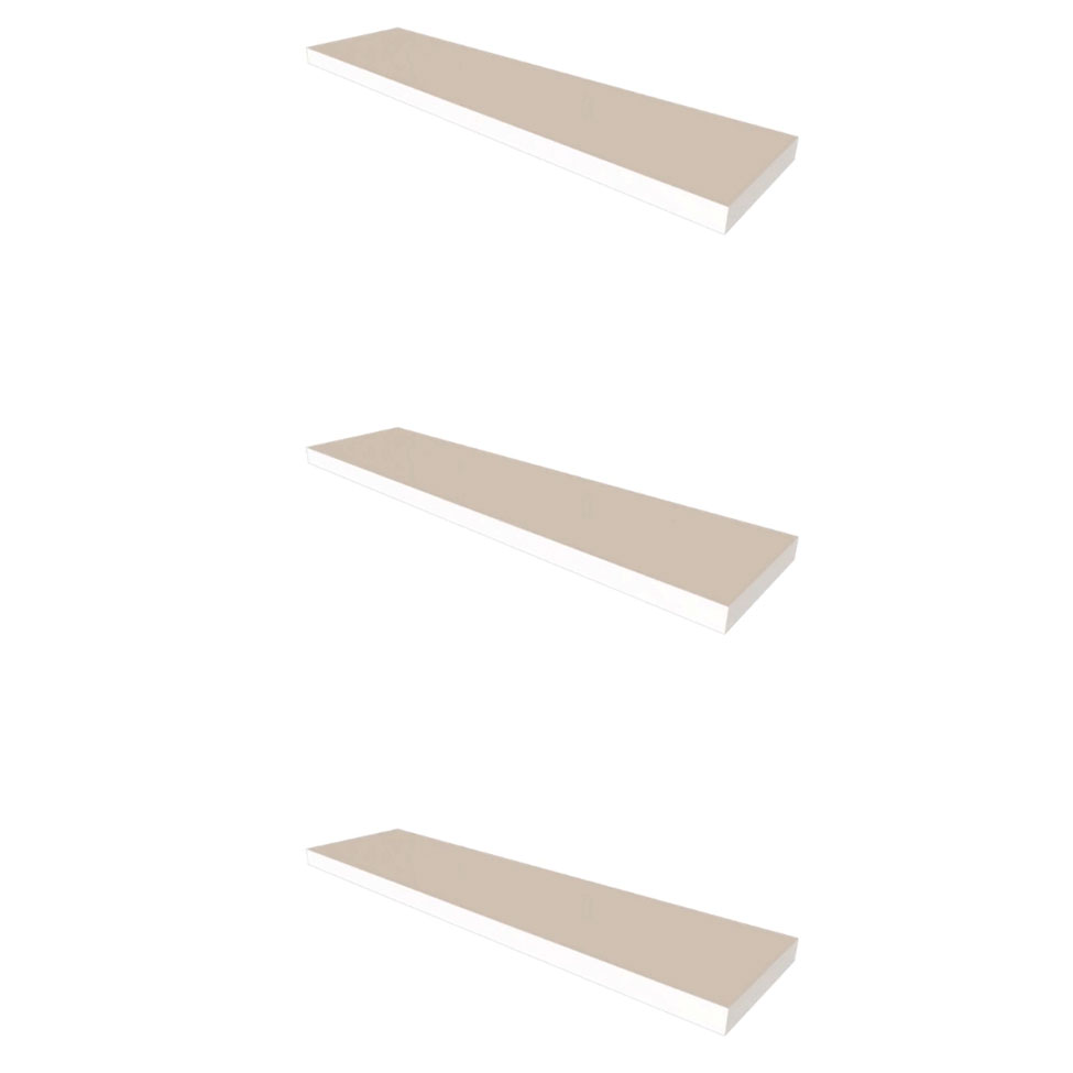 Conjunto com 3 Prateleiras Deven Branco 50 cm