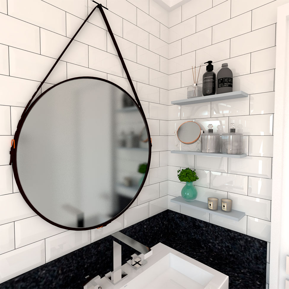 Conjunto com 3 Prateleiras Deven Cinza Cristal 30 cm