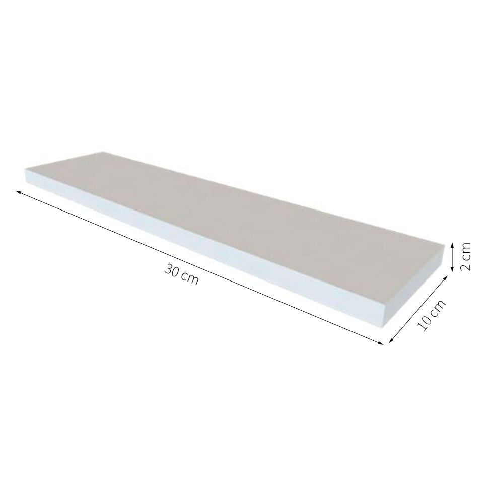 Conjunto com 3 Prateleiras Deven Cinza Cristal 30 cm