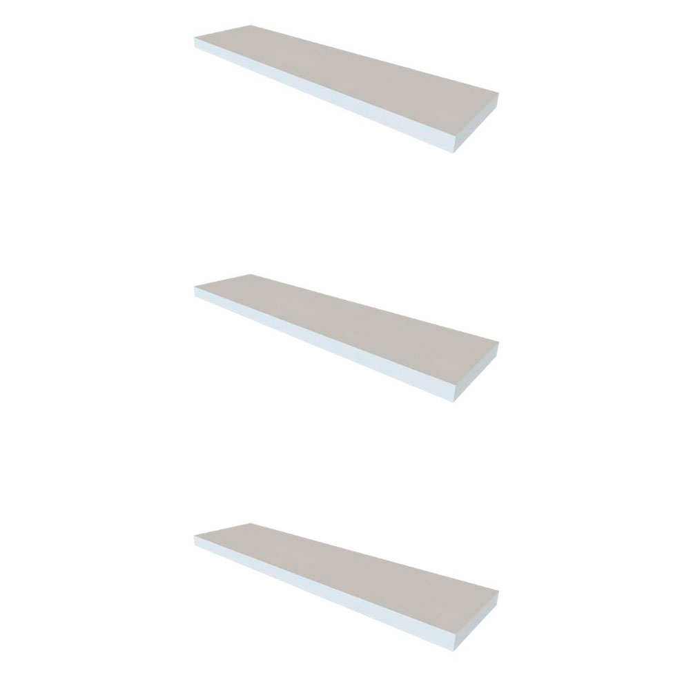 Conjunto com 3 Prateleiras Deven Cinza Cristal 50 cm