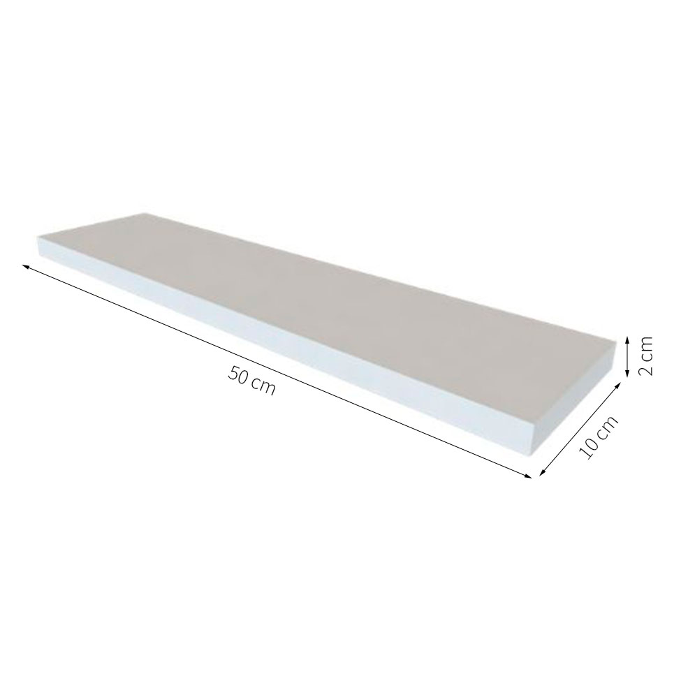 Conjunto com 3 Prateleiras Deven Cinza Cristal 50 cm