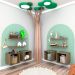 Conjunto com 4 Nichos e 4 Prateleiras Harte Carvalho Mel