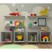 Conjunto com 4 Nichos e 4 Prateleiras Harte Cinza Cristal