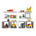 Conjunto com 4 Nichos e 4 Prateleiras Harte Cinza Cristal