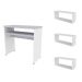 Conjunto de Aparador e 3 Nichos Balin Branco e Cinza Cristal