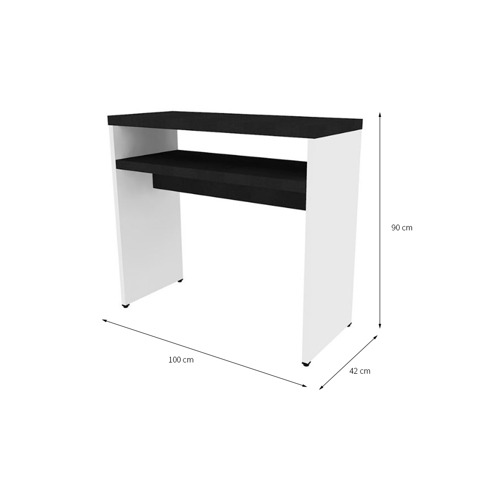 Conjunto de Aparador e 3 Nichos Balin Branco e Preto