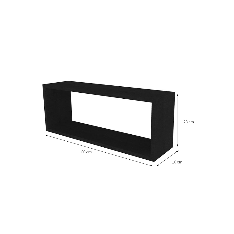Conjunto de Aparador e 3 Nichos Balin Preto e Carvalho Mel
