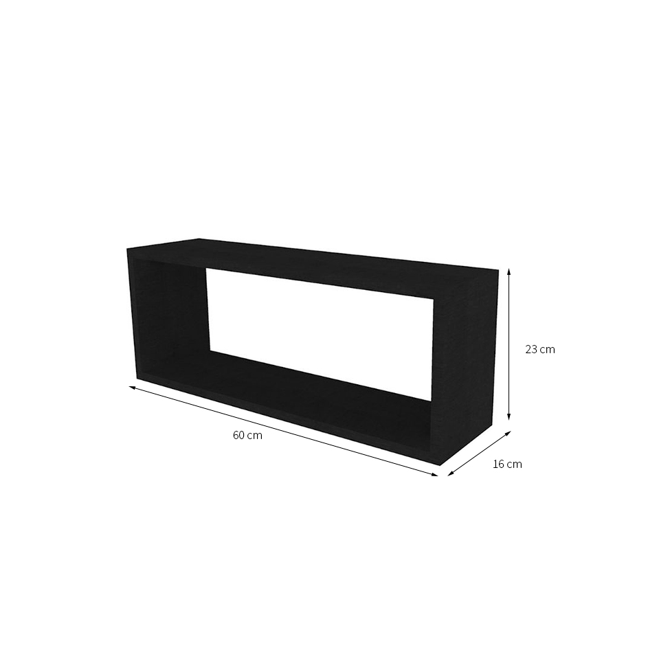 Conjunto de Aparador e 3 Nichos Balin Preto e Cinza Cristal