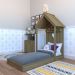 Conjunto de Cama Infantil com Armário Helena 2 PT Carvalho Mel