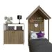 Conjunto de Cama Infantil com Armário Helena 2 PT Carvalho Mel