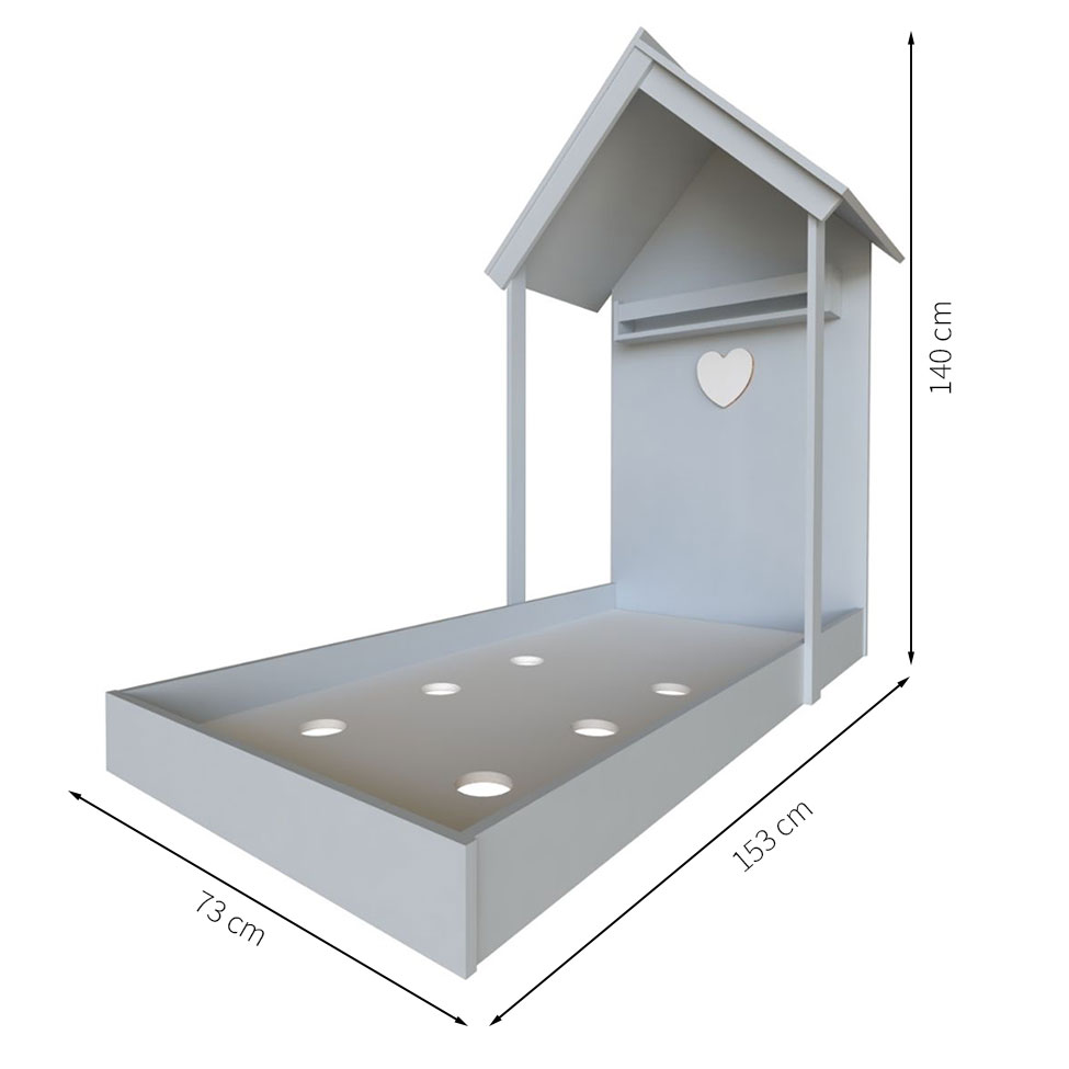 Conjunto de Cama Infantil com Armário Helena 2 PT Cinza Cristal