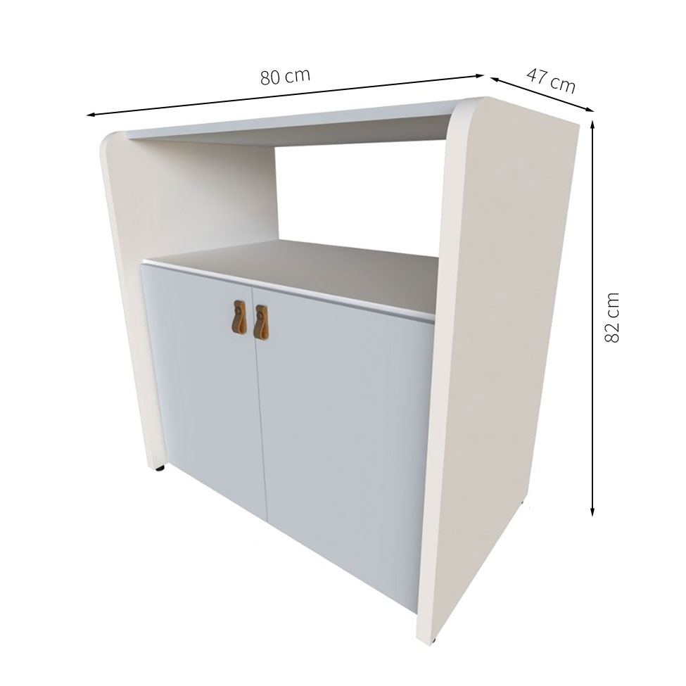 Conjunto de Cama Infantil com Armário Helena 2 PT Cinza Cristal