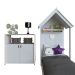 Conjunto de Cama Infantil com Armário Helena 2 PT Cinza Cristal