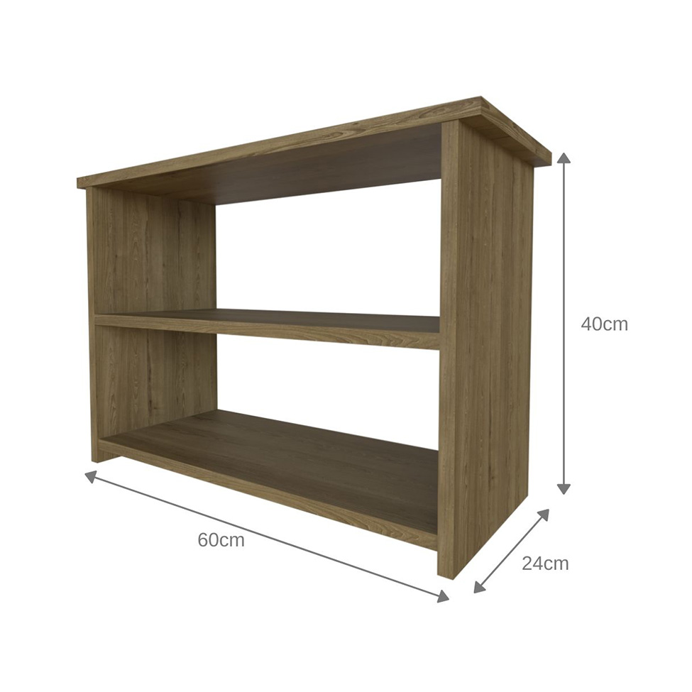 Conjunto de Cama Infantil com Estante, Prateleira e Nichos Enjoy Carvalho