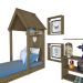 Conjunto de Cama Infantil com Estante, Prateleira e Nichos Enjoy Carvalho