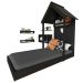 Conjunto de Cama Infantil com Nicho, Prateleira e Revisteiro Zoe Preto
