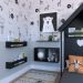 Conjunto de Cama Infantil com Nicho, Prateleira e Revisteiro Zoe Preto