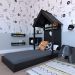 Conjunto de Cama Infantil com Nicho, Prateleira e Revisteiro Zoe Preto