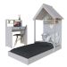 Conjunto de Cama com Escrivaninha KitCubos Cinza Cristal