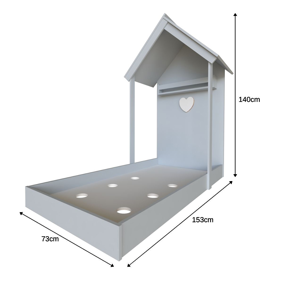 Conjunto de Cama com Escrivaninha KitCubos Cinza Cristal