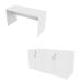 Conjunto de Escrivaninha com Armário de Escritório Tonal 4 PT Branco