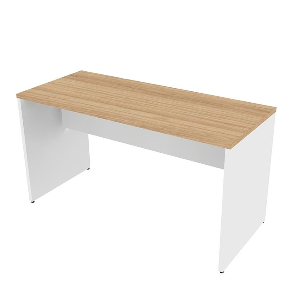 Conjunto de Escrivaninha com Armário de Escritório Tonal 4 PT Branco e Carvalho Mel