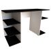 Conjunto de Mesa Gamer com Nicho Ciati Branco e Preto