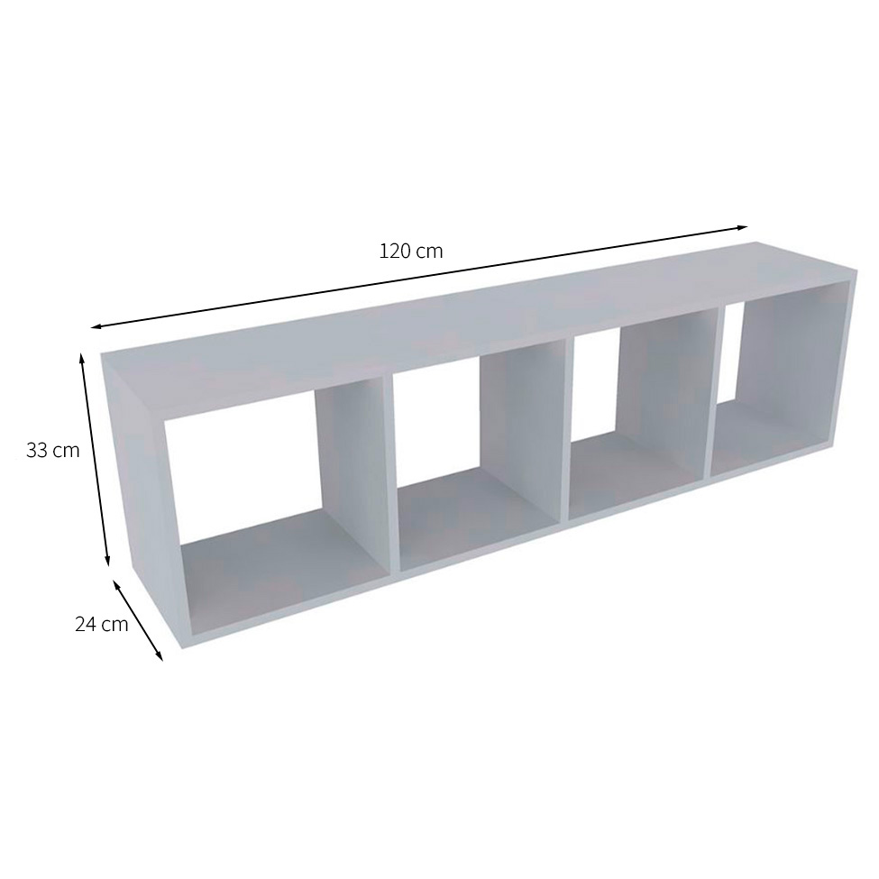 Conjunto de Mesa Gamer com Nicho Ciati Cinza Cristal