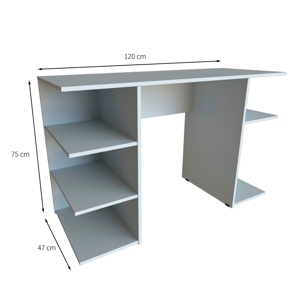 Conjunto de Mesa Gamer com Nicho Ciati Cinza Cristal