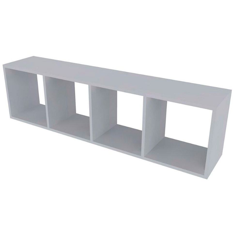 Conjunto de Mesa Gamer com Nicho Ciati Cinza Cristal