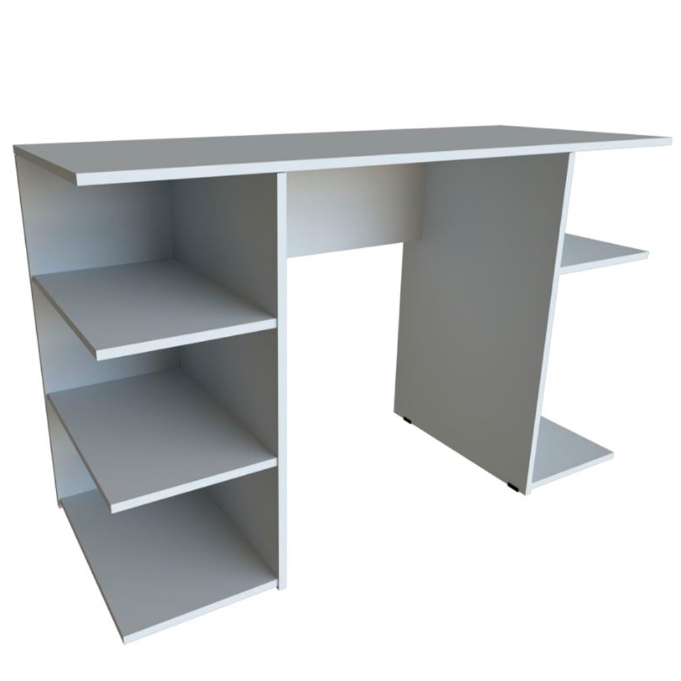 Conjunto de Mesa Gamer com Nicho Ciati Cinza Cristal