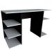 Conjunto de Mesa Gamer com Nicho Ciati Preto e Cinza Cristal