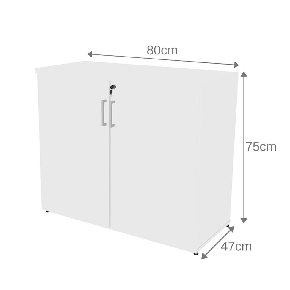 Conjunto de Mesa com Armário de Escritório, Armário Aéreo e 3 Prateleiras Corar Branco