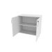 Conjunto de Mesa com Armário de Escritório, Armário Aéreo e 3 Prateleiras Corar Branco