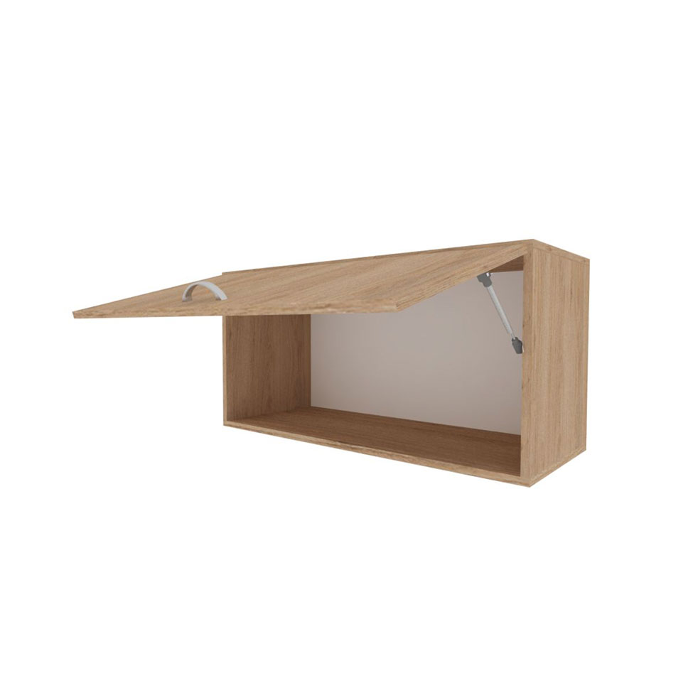 Conjunto de Mesa com Armário de Escritório, Armário Aéreo e 3 Prateleiras Corar Carvalho Mel