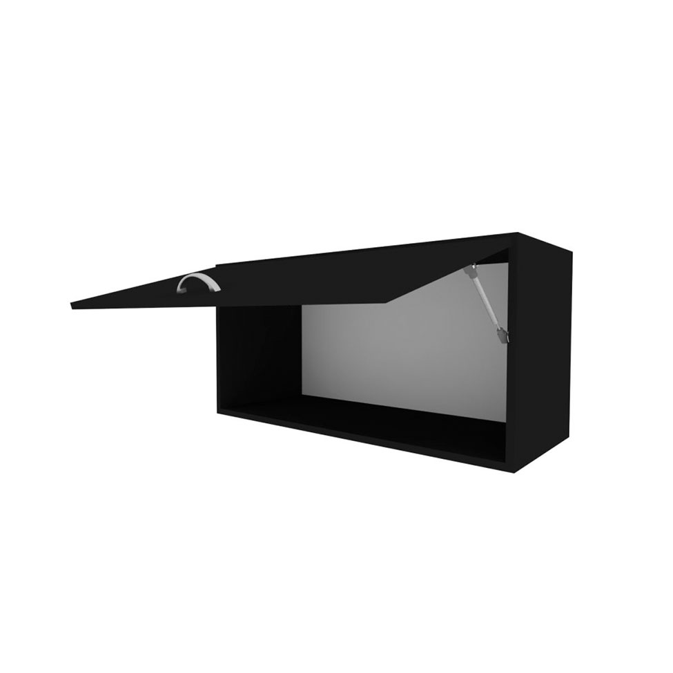 Conjunto de Mesa com Armário de Escritório, Armário Aéreo e 3 Prateleiras Corar Preto