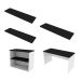Conjunto de Mesa com Estante e 3 Prateleiras Siena Branco e Preto
