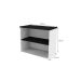 Conjunto de Mesa com Estante e 3 Prateleiras Siena Branco e Preto